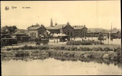 Ak Ypres Westflandern, La Station