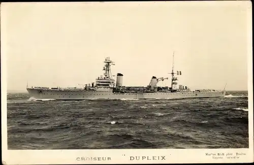 Ak Französisches Kriegsschiff, Croiseur Dupleix