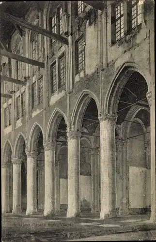 Ak Veere Zeeland Niederlande, Interieur Groote Kerk