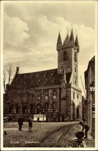 Ak Sluis Zeeland Niederlande, Stadhuis