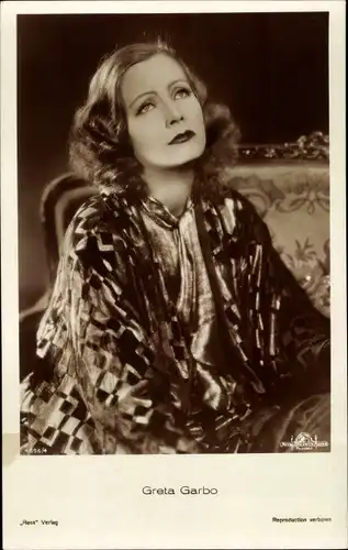 Ak Schauspielerin Greta Garbo, Portrait