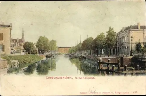 Ak Leeuwarden Friesland Niederlande, Grachtswal