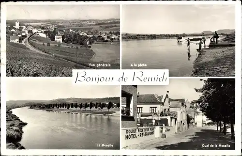 Ak Remich an der Mosel Luxemburg, Panorama, a la peche, Quai de la Moselle