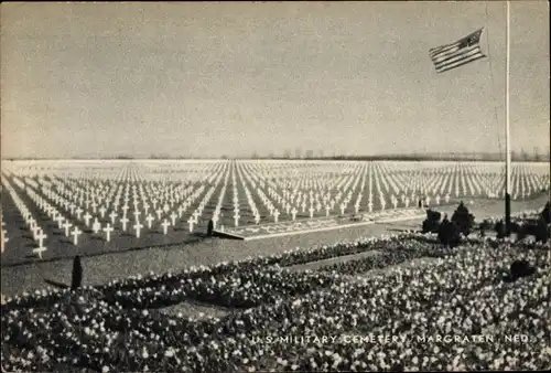 Ak Margraten Limburg Niederlande, U. S. Military Cemetry