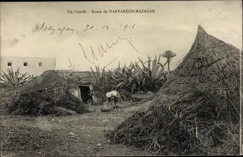 Ak Gourbi Algerien, Route de Marrakech-Mazagan