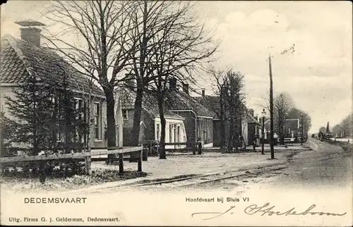 Ak Dedemsvaart Overijssel Niederlande, Hoofdvaart bij Sluis VI