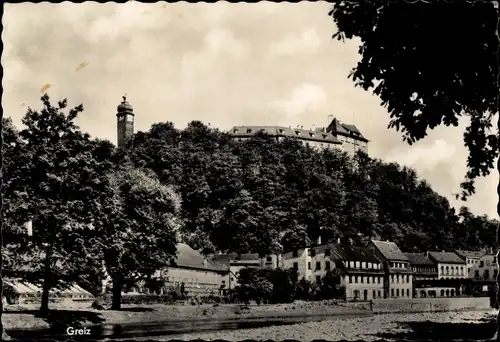 Ak Greiz im Vogtland, Panorama, Turm