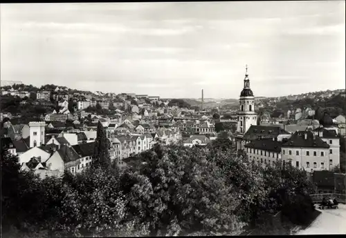 Ak Greiz im Vogtland, Unteres Schloss und Stadtkirche, Panorama