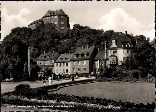 Ak Greiz im Vogtland, Oberes Schloss von Südwesten, Landesarchiv