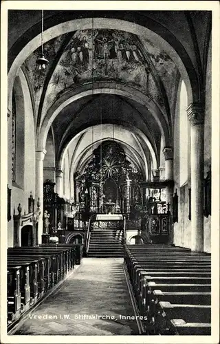 Ak Vreden im Münsterland Westfalen, Stiftskirche, Inneres, Altar, Kanzel