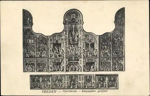 Ak Vreden in Nordrhein Westfalen, Pfarrkirche, geöffneter Klappaltar