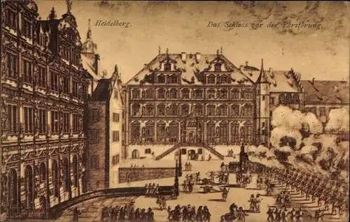 Ak Heidelberg am Neckar, Das Schloss vor der Zerstörung
