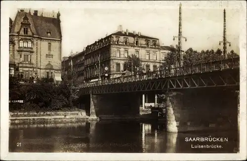 Ak Saarbrücken im Saarland, Luisenbrücke