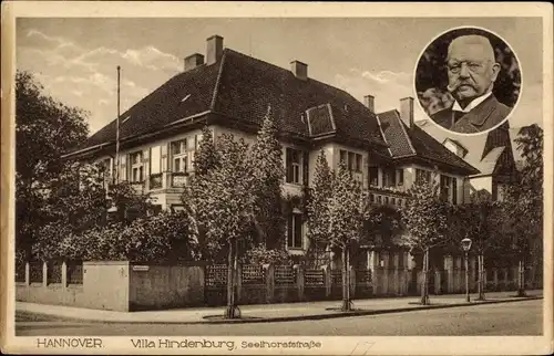 Ak Hannover in Niedersachsen, Villa Hindenburg, Seelhorststraße, Portrait