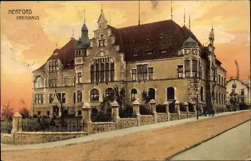 Ak Herford in Westfalen, Kreishaus, Außenansicht