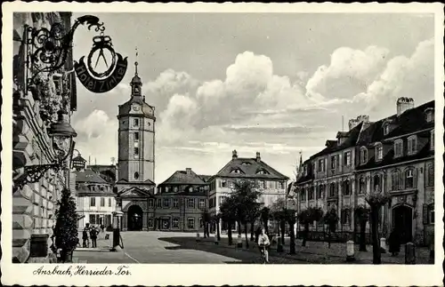 Ak Ansbach in Mittelfranken Bayern, Herrieder Tor, Hotel Zirkel