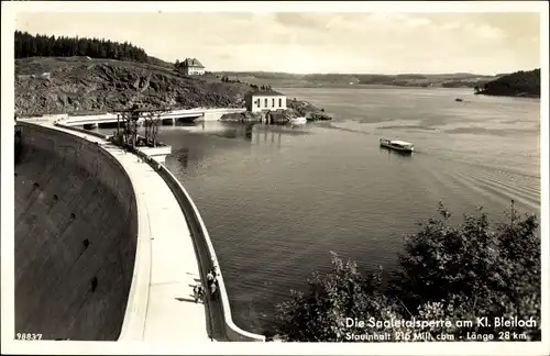 Ak Saalburg Ebersdorf in Thüringen, die Saaletalsperre am Kleinen Bleiloch