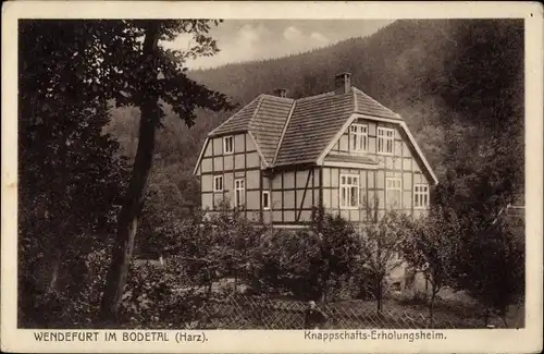 Ak Thale im Harz, Bodetal, Knappschafts-Erholungsheim, Außenansicht