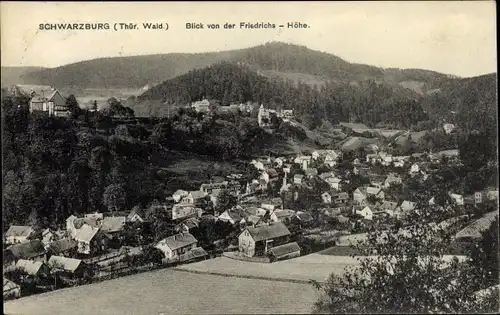 Ak Schwarzburg in Thüringen, Blick von der Friedrichs-Höhe