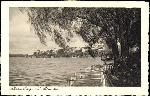 Ak Strausberg in der Mark, Panorama mit Strausee