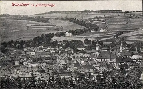 Ak Wunsiedel im Fichtelgebirge Oberfranken, Panorama, Kirchturm