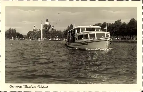 Ak Hannover in Niedersachsen, Maschsee und Fährboot