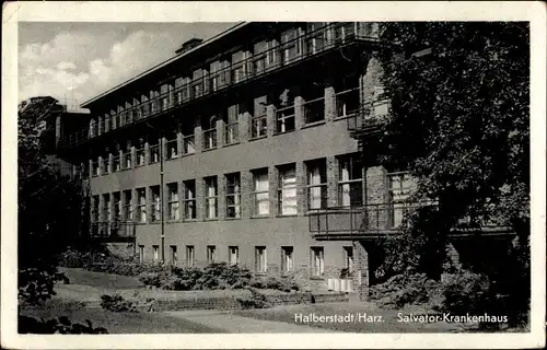 Ak Halberstadt am Harz, Salvator Krankenhaus, Außenansicht