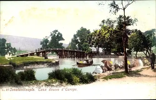 Ak Konstantinopel Istanbul Türkei, les eaux douces d'Europe