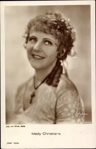 Ak Schauspielerin Mady Christians, Portrait