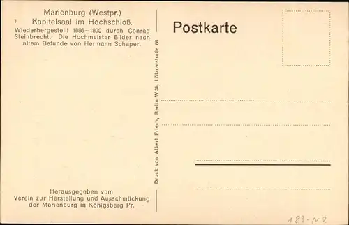 Ak Marienburg Westpreußen, Kapitelsaal im Hochschloß