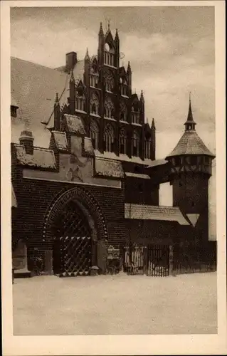 Ak Malbork Marienburg Westpreußen, Mittelschloss mit Firmariegiebel