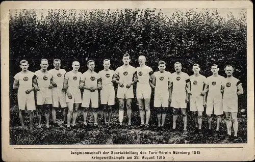 Ak Nürnberg in Mittelfranken, Jungmannschaft der Sportabteilung des Turn-Vereins, Kriegswettkämpfe
