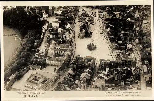 Ak Jihlava Iglau Region Hochland, Fliegeraufnahme