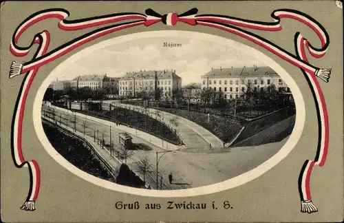 Passepartout Ak Zwickau in Sachsen, Kaserne