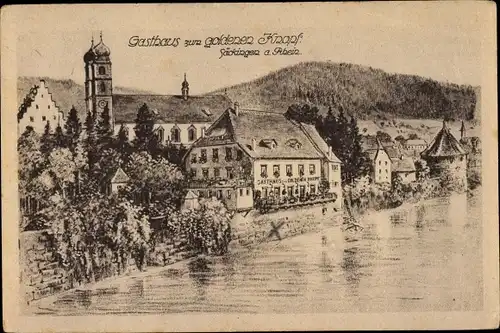 Künstler Ak Bad Säckingen am Hochrhein, Gasthof zum goldenen Knopf