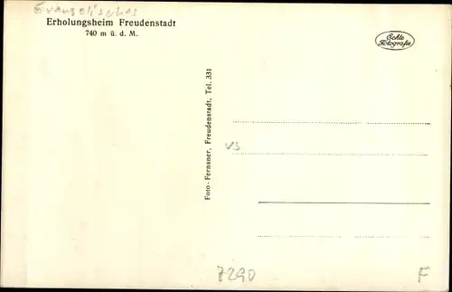 Ak Freudenstadt im Nordschwarzwald, Evangelisches Erholungsheim