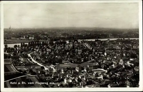 Ak Kehl am Rhein, Fliegeraufnahme vom Ort