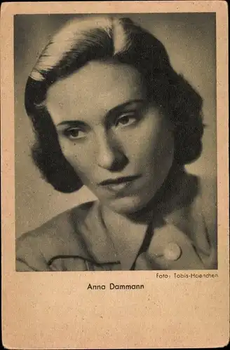 Ak Schauspielerin Anna Dammann, Portrait