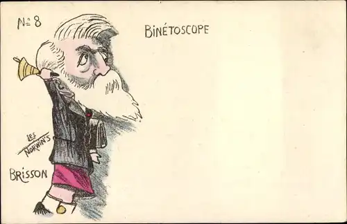 Künstler Ak Norwins, Henri Brisson, Karikatur, Binetoscope No. 8, Handpuppe