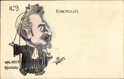 Künstler Ak Norwins, Binetoscope No. 9, Pierre Waldeck-Rousseau, Karikatur