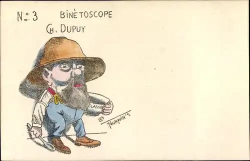 Künstler Ak Norwins, Binetoscope No. 3, Charles Dupuy, Karikatur