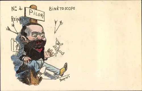 Künstler Ak Norwins, Binetoscope No. 4, Joseph Reinach, Karikatur