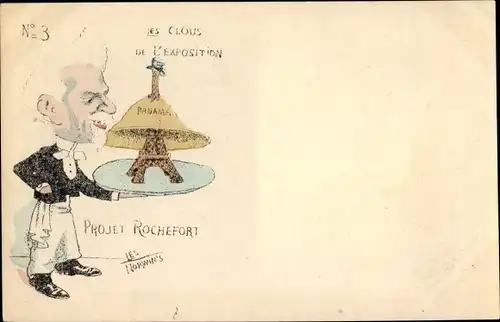 Künstler Ak Norwins, Henri Rochefort, Les Clous de l'Exposition No. 3, Karikatur