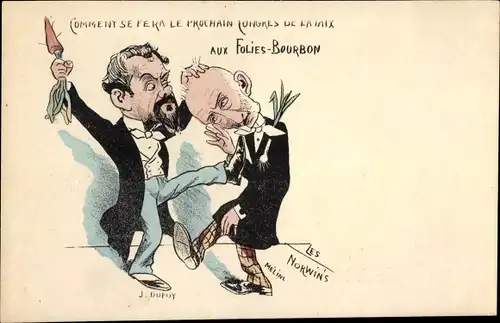 Künstler Ak Norwins, Félix Jules Méline, Dupuy, Karikatur, Congres de la Paix aux Folies Bourbon