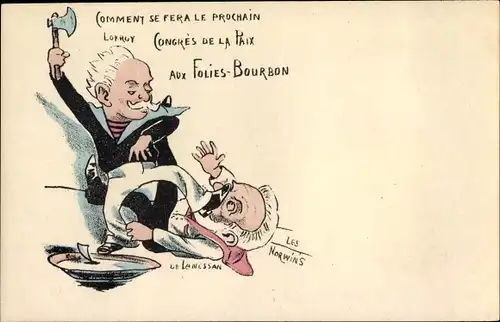 Künstler Ak Norwins, Jean Marie Antoine de Lanessan,Karikatur, Congres de la Paix aux Folies Bourbon