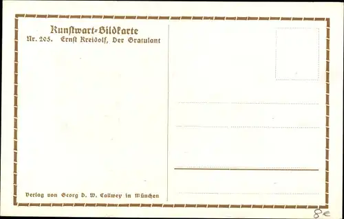 Künstler Ak Kreidolf, Ernst, Grashüpferpaar, Gratulant, Kunstwart Bildkarte Nr 205