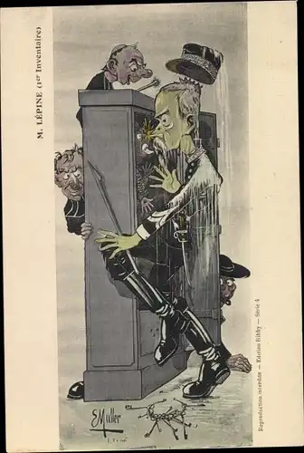 Künstler Ak Muller, E., Lépine, 1er Inventaire, Karikatur