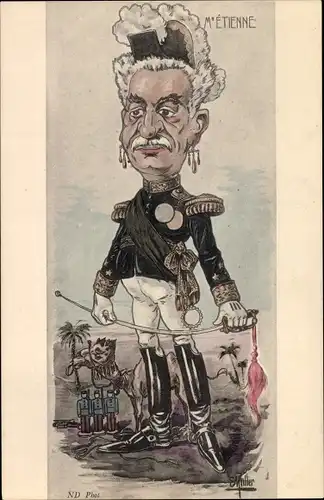 Künstler Ak Muller, E., Eugène Étienne, Kamel, Karikatur