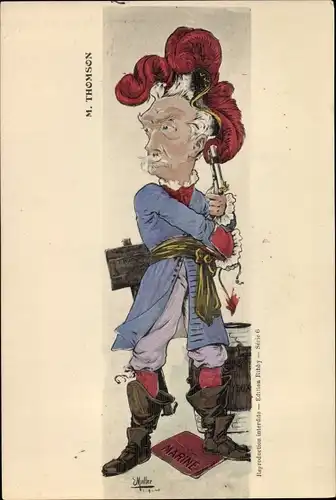 Künstler Ak Muller, E., Thomson, Karikatur, Marine