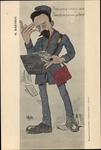 Künstler Ak Muller, E., Louis Barthou, Karikatur